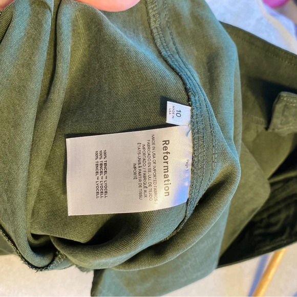Reformation Jackson Cargo Pant Fern Green Size 10 NWOT - Picture 7 of 7